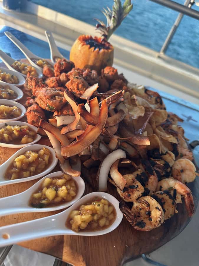 Fiji: Captain Cook Cruises Sunset Dinner Cruise - Dinner inside the catamaran