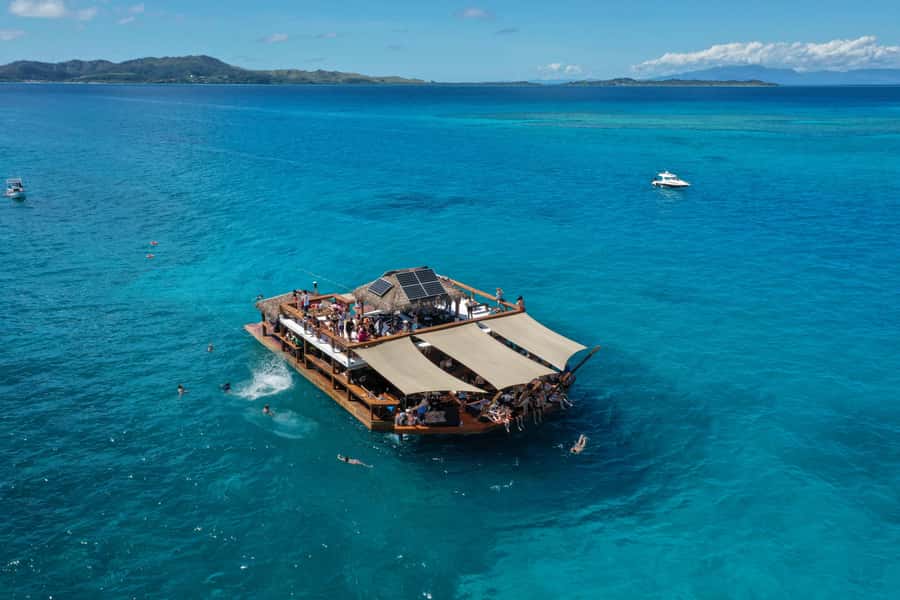 Fiji: Cloud 9 Floating Bar and Pizzeria Day Trip - Swimming and snorkeling in the clear sea