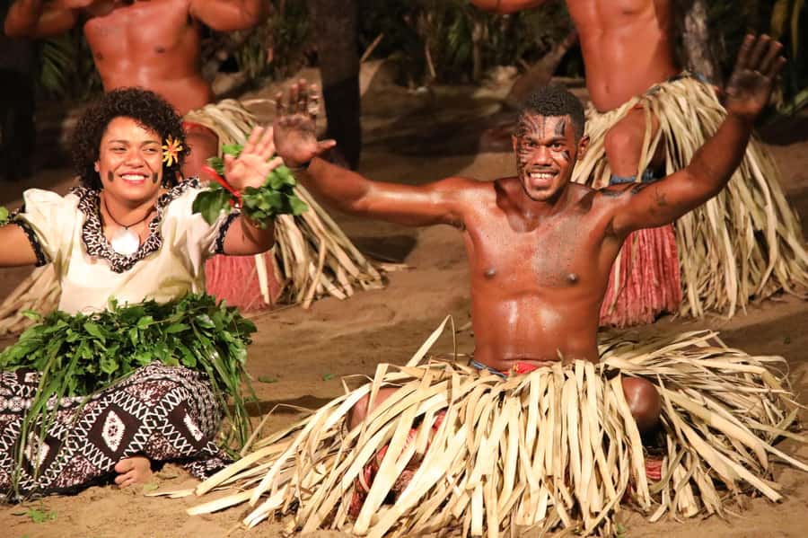 Fiji: Sunset River Cruise & Island Fire Dance Experience - Lovo dinner from the earth oven