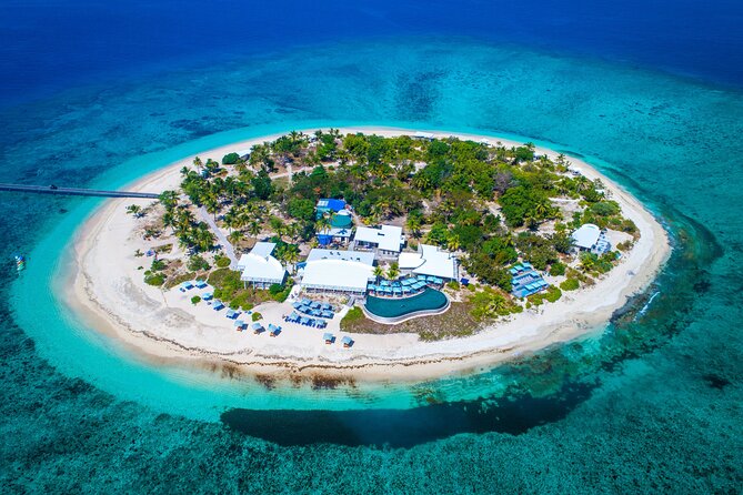 A reef island in the Mamanucas seen from the air