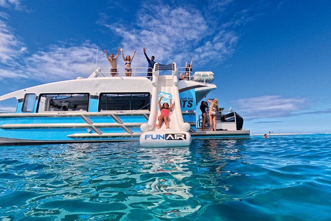 Ride & Slide by South Sea Cats - Half Day Snorkelling Trip - Leaving Port Denarau on a high-speed catamaran